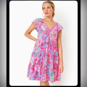 Lilly Pulitzer Kawai Flutter Sleeve Swing Dress